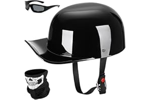 Yesmotor Baseball Motorcycle Helmet Half Cap for Bike Cruiser Chopper Moped Scooter- Dot Approved
