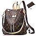 Casual Purse Fashion School Leather Backpack Crossbady Shoulder Bag Mini Backpack for Women & Teenage Girls BLACK BROWN
