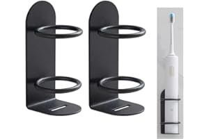 KGTEE Electric Toothbrush Holder,Wall Toothbrush Holder Eco-Friendly Mighty Toothbrush Holder for Bathroom No Drilling 2Pack (Black)