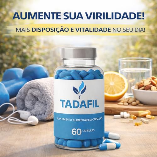 Tadafil Suplemento Alimentar Masculino 60 Cápsulas de Disposição Energia Masculina Desempenho Vitalidade Uso Diário