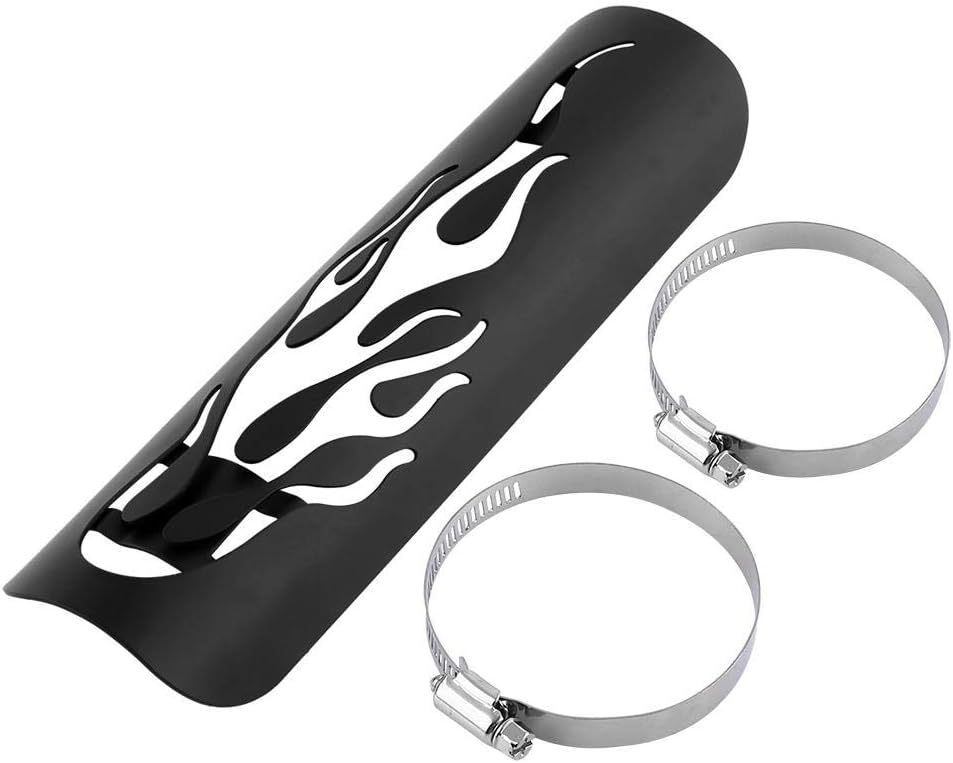 Qiilu Motorcycle Exhaust Heat Shield, Universal Motorcycle Flame Exhaust Pipe Heat Qiilu Motorcycle Exhaust Heat Shield, Universal Motorcycle Flame Exhaust Pipe Heat