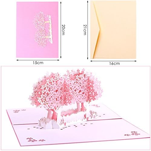 Rouszl 感謝カード桜のグリーティングカード手作りの誕生日結婚式の招待カード B07yb9kjc1 406円