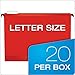 Pendaflex SureHook Reinforced Hanging Folders, Letter Size, Red, 20 per Box (6152 1/5 RED)
