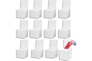 Yharnamite 12 Pcs Cardboard Ballot Box, 6 x 6 x 6 Inch Raffle Box, Suggestion Box, Ticket Box, Charity Box with Slot Removabl
