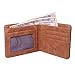 ZH Men's Canvas Leather Wallet Small Bifold Card Holder Billfold with ID Window (Black-M)