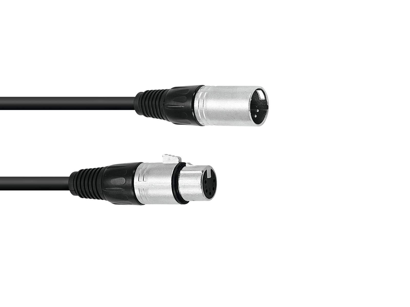 Omnitronic XLR cable, 5-pin, black, 1m