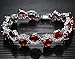 Girl Era Elegant Sexy Red Cubic Zirconia Crystal Waves Tennis Bracelet Charm Bracelets for Womens