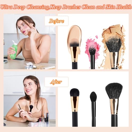 Beauenty Makeup Brush Cleaner Machine,3 In 1 Electric Makeup Brush Dryer Holder, Automatic USB Cosmetic Brushes Cleaner Tool For Clean Beauty Essentials For All Size Beauty Makeup Brush Set