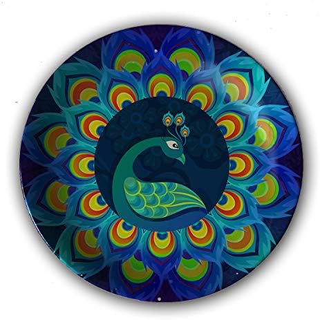 Cyahi -Wall Plates Ceramic Decor with Hook for Hanging. 7" Diameter (Mandala)