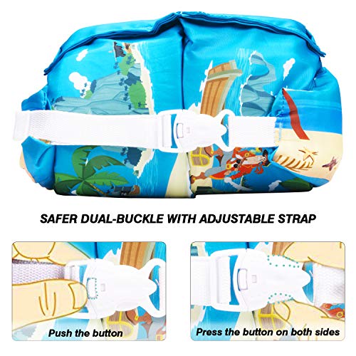 Qshare Kids Life Jacket Vest for Children, Swim Aid Floats for Swimming Pool, Learn to Swim for 25lbs to 55lbs Toddlers (Pirates)