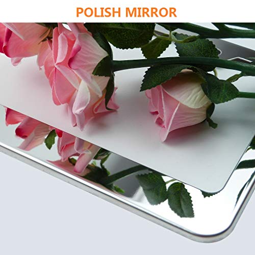 Ibetter 2 PCS Thick Stainless Steel Polish Mirror License Plate Frames, Car Licence Plate Holder Covers with Bolts, Washers and Screw Caps for US Standard (2 Holes Silver) - Thumbnail 2