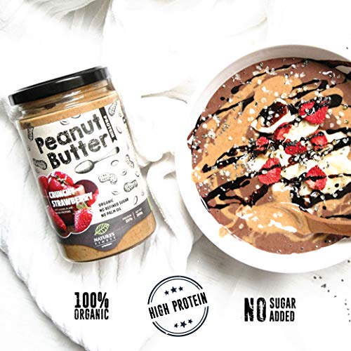 Nature's Finest Leckere 100 %-Bio-Erdnussbutter mit rohem Kakaopulver und dunklen Schokochips | 350 g | Kein zugesetzter… – Bild 5