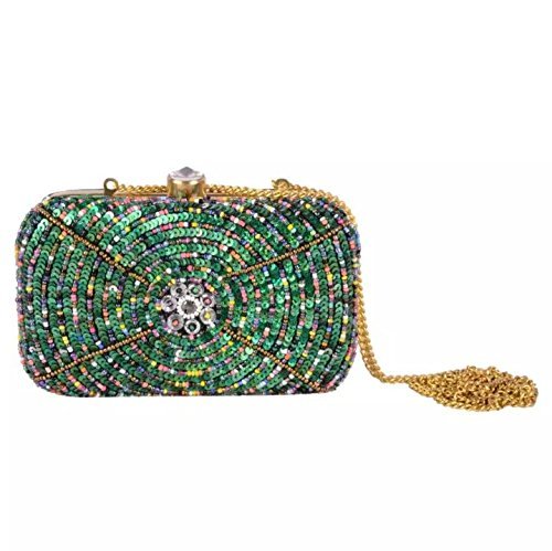 tooba handicraft party wear hand embroidered box clutch bag purse for bridal, casual, party, wedding