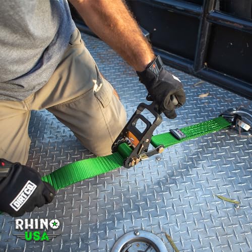 Rhino USA Ratchet Tie Down Straps (4PK) 1,823lb Guaranteed Max Break