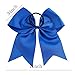 CN Girls Cheer Bow with Ponytail Holder for Cheerleading Girl Pack of 10, Electric Blue
