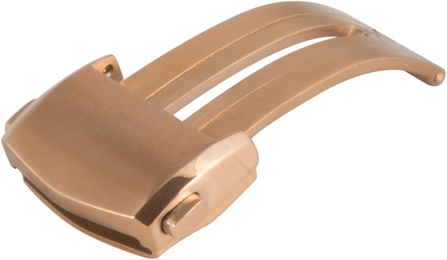 18mm INOX Brushed Rose Gold Finish Locking Adjustable Deployment Buckle Clasp BKL200R18mm