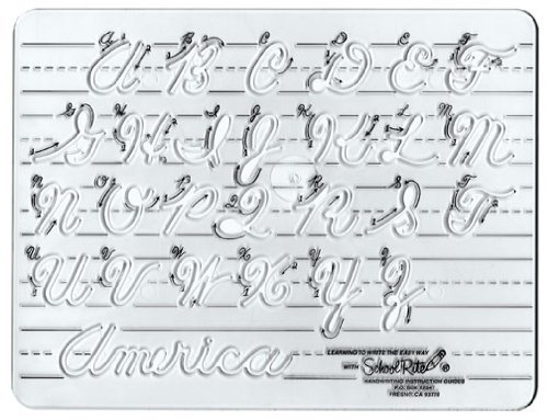 School-Rite Cursive Handwritting Template, Writing Aide Alphabet Lettering Guide and Stencil, Cursive - Uppercase