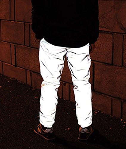 J&amp;A Mens Super Bright 3M Reflective Joggers Pants High Visibility Running Trousers