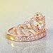 Haoze Clear Dazling Princess Crown Tiara Design Cubic Zirconia Diamond Ring for Women Girls