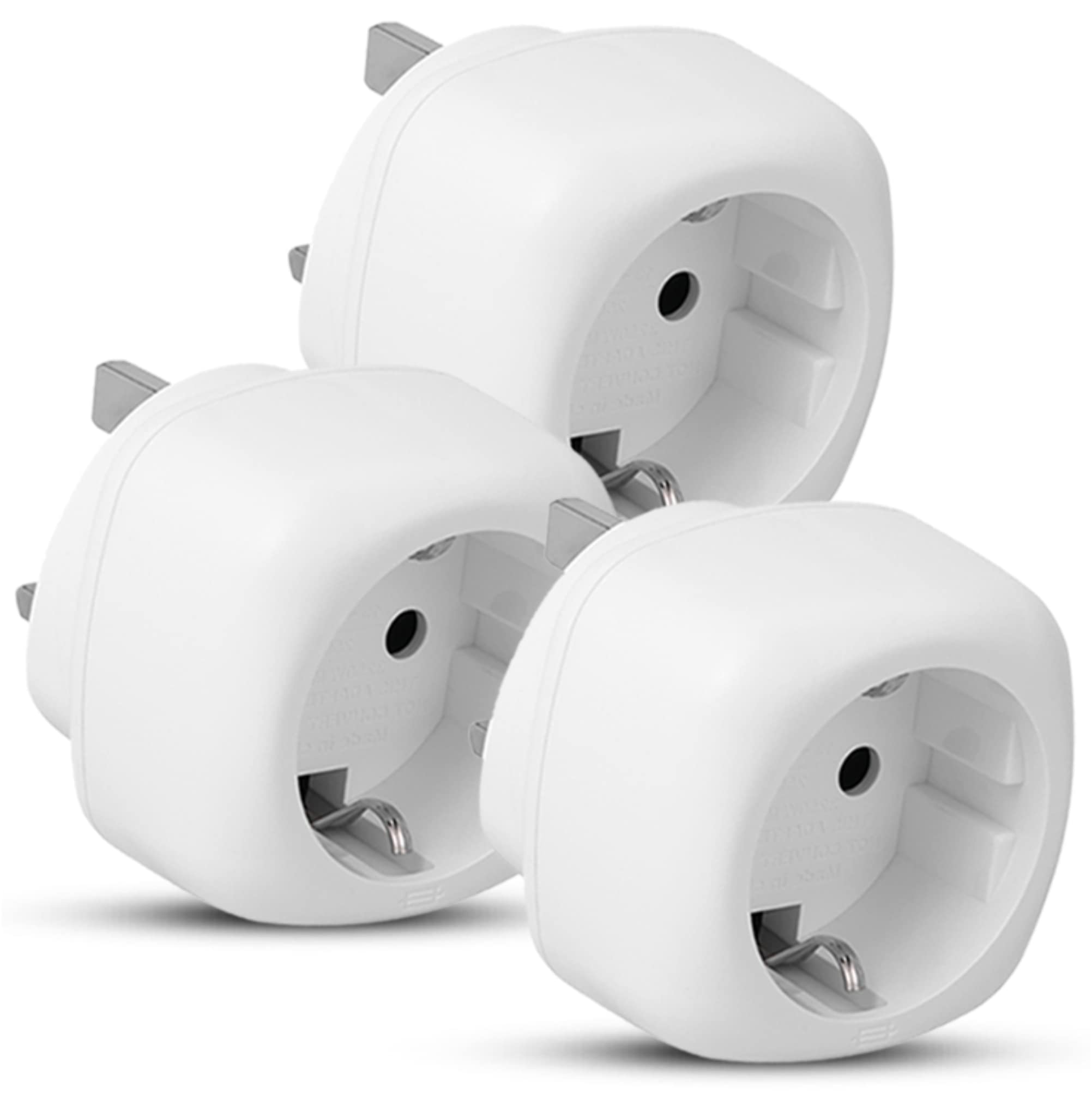 Travel Adaptor | EU to UK Plug Adapter | European to UK Adaptor | 2 Pin to 3 Pin European to UK Adaptor UK to us (WHITE PACK OF 3)