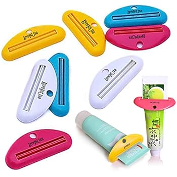 LoveInUSA Toothpaste Tube Squeezer Dispenser- 4 Pack Random Colors