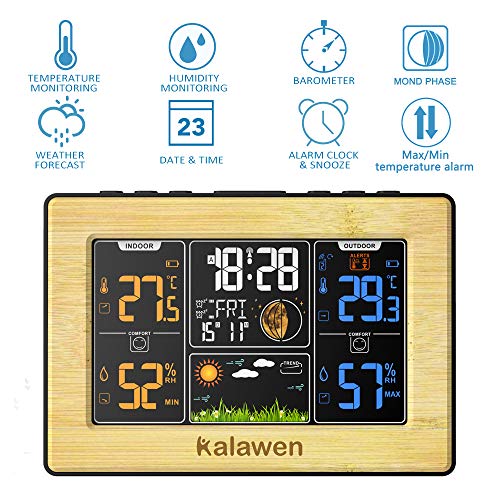 Kalawen Weather Stations Wireless Indoor Outdoor Weather Station, Home