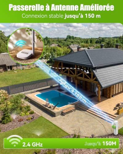 RAINPOINT Programmateur Arrosage WiFi 4 Zones avec Hub, Contrôleur d'Arrosage Intelligent avec Débitmètre, Entrée/Sortie en Laiton, Compatible Alexa/Google, pour Jardin et Pelouse