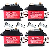 Pack of 4 DS3218 Digital RC Servo Motor 20KG High Torque Full Metal Gear Waterproof for Baja Cars Robot DIY 270Â°