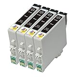 Ink & Toner Geek ® - 4 Pack Remanufactured Replacement Inkjet Cartridges for Epson T048 #48 (T048120) For Use With Epson Stylus Photo R200 Stylus Photo R220 Stylus Photo R300 Stylus Photo R300M Stylus Photo R320 Stylus Photo R340 Stylus Photo R500 Stylus Photo R600 Stylus Photo RX500 Stylus Photo RX600 Stylus Photo RX620 (4 Black)