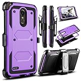 LG Stylo 3 Case, LG Stylus 3 Case, LG Stylo 3 Plus 2017 Case, Venoro Heavy Duty Shockproof Protection Case Cover with Swivel Belt Clip and Kickstand for LG LS777 / MP450 / M430 (Light Purple)