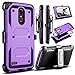 LG Stylo 3 Case, LG Stylus 3 Case, LG Stylo 3 Plus 2017 Case, Venoro Heavy Duty Shockproof Protection Case Cover with Swivel Belt Clip and Kickstand for LG LS777 / MP450 / M430 (Light Purple)