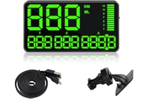 COOLOUS 5.5" Universal HUD Head Up Display MPH/KMH GPS Digital Speedometer Over Speed Alarm Tired Driving Warning Windshield Project for All Vehicle Bicycle Motorcycle