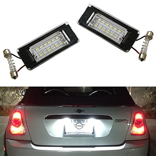 iJDMTOY OEM Fit Xenon White LED License Plate Lamps For 2006-2014 2nd Gen MINI Cooper R56 R57 R58 R59