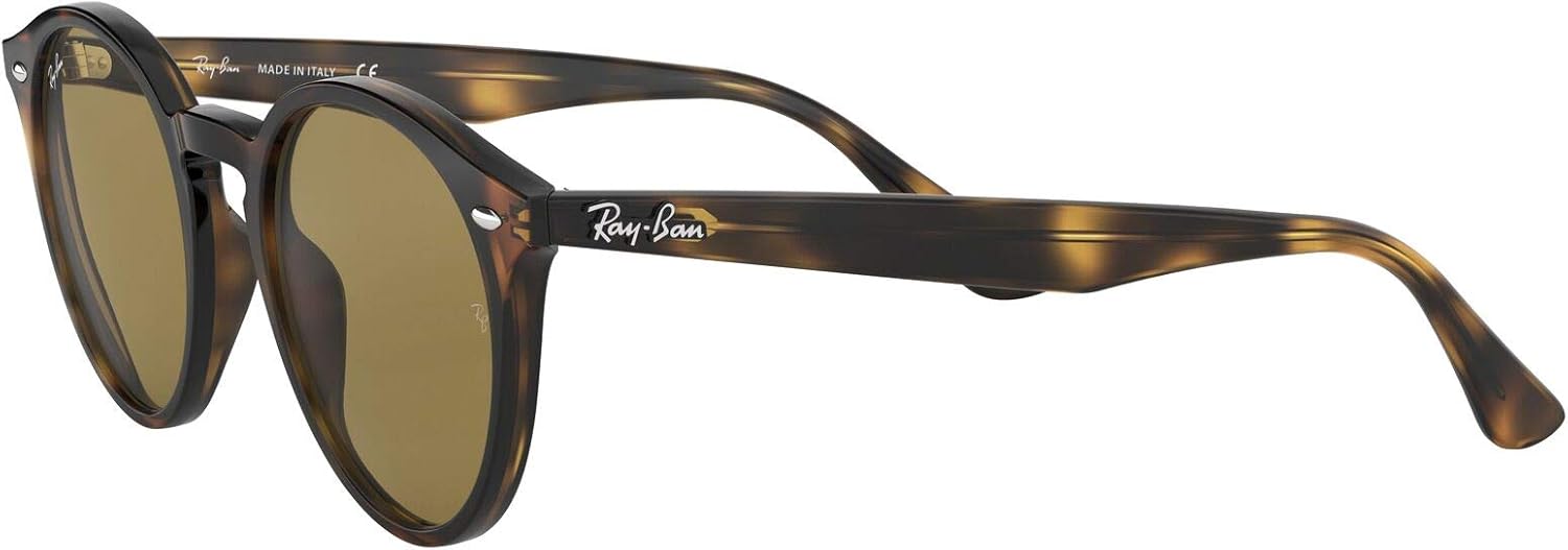 Ray-Ban RB2180 Round Sunglasses, Dark Tortoise/Brown, 49 mm: Shoes