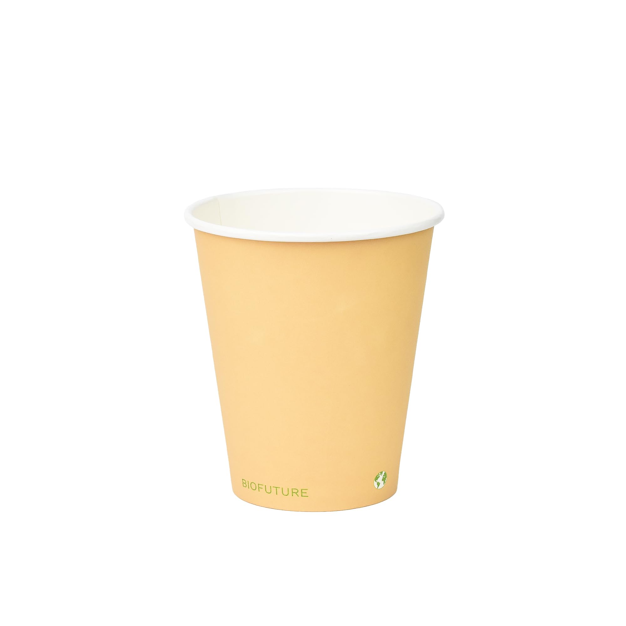 BIOFUTURE Disposable Paper Cups – 100% Compostable & Biodegradable 6 Ounce Party Cups for Weddings, Birthdays & Events, Sustainable Cold Drink Party Supplies – 50 Pack, Sand, 6oz