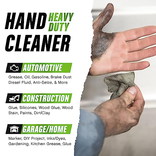 Grip Clean Heavy Duty Cleaning Wipes, Hands, Tool, & Surfaces, Waterless, Auto Mechanics & Tool