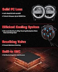 BICYACO 9 Inch LED Headlights with DRL Compatible