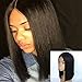 JYL Hair Brazilian Virgin Straight Shoulder Length Short Bob Wigs for Woman Middle Part Remy Human Hair Machine Made with A Little Lace in the Middle Glueless Wig