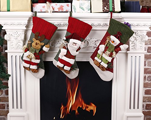 Codream Classic 3D Christmas Snowman Cartoon Stocking