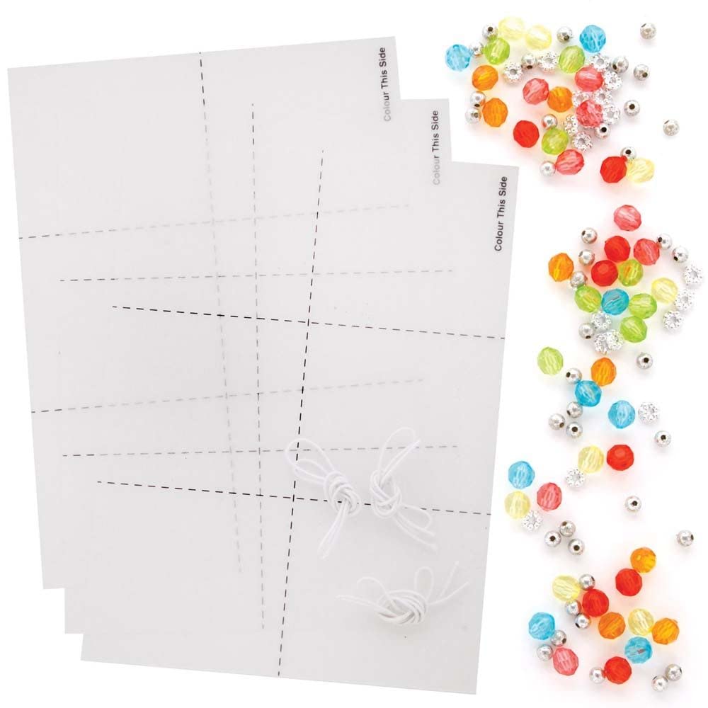 Baker Ross FE531 Design Your Own Shrink Charm Bracelet Kits - Pack of 3, Perfect for Kids Jewellery Making Activities, Bead Art Activities or Party Crafting, Super Shrink Art Keyrings