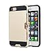 iPhone 7 Case, Moonmini Wallet Card Slot Holder Heavy Duty Shockproof Hybrid Dual Layer Slim Fit Protective Cover for iPhone 7 - Golden