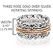 Paz Creations 925 Sterling Silver Spinner Ring for Woman, Anxiety Fidget Rings Hand Crafted, Vintage Style, with 1 Year Warranty, Rose Gold, Size 8