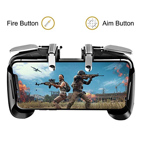 Newseego Mobile Game Controllers,[Upgrade Version] Sensitive Shoot Aim Multiple Color Combinations Gaming Grip with Gaming Trigger for Knives Out/Rules of Survival for Android & iOS-Black+White - Thumbnail 3