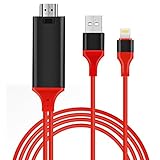 Lightning to HDMI, MrLi USB to HDMI Lightning Adapter Apple to HDMI Adapter 1080P AV Adapter HDTV Cable Upgraded 6.6ft for iPhone 7/6/5 Series, iPad Air/mini/Pro, Pod touch RED
