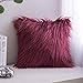 Phantoscope Faux Fur Pillow Cover Decorative Fluffy Throw Pillow Mongolian Luxury Fuzzy Pillow Case Cushion Cover for Bedroom and Couch,Purple 18 x 18 Inches