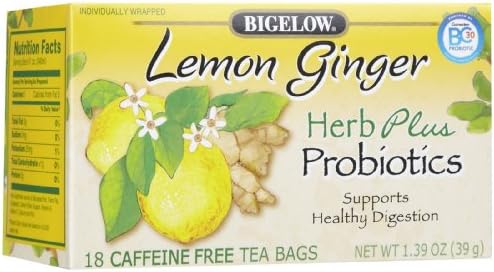 Bigelow Herb Plus Lemon Ginger Tea Bags, 18 ct, 3 pk