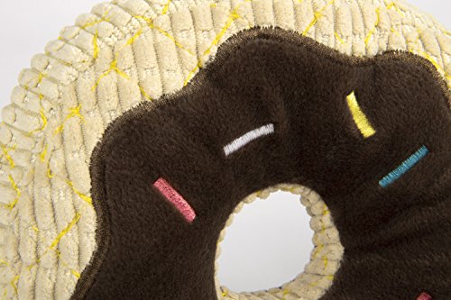TrustyPup Chocolate Donut Plush Dog Toy with Silent Squeaker