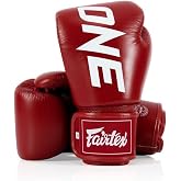 Fairtex BGV1 ONE Boxing Gloves, Leather Muay Thai MMA Kickboxing Training | Premium hide construction with dense foam padding. Ergonomic wrist strap closure protects knuckles during intense sparring