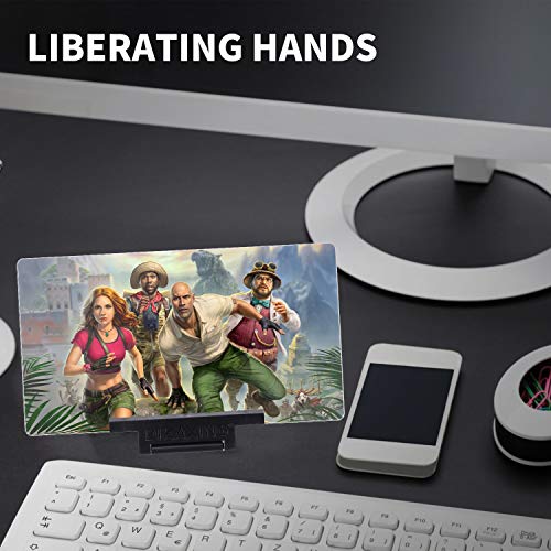 Cell Phone Screen Magnifier, 2 Pcs 12 inch Foldable Screen Amplifiers for Smart Phone, Enlarge Screens Stand Holder for Watching Movie, Video, Reading, and Playing Games (Pack of 2, Black & White)