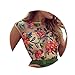 ROPALIA Women Floral Mini Skater Dress See-Through Party Evening Cocktail Dress Green Medium